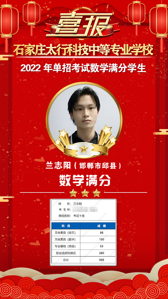 2022年太行科技中等專業(yè)學(xué)校單招考試再傳捷報！