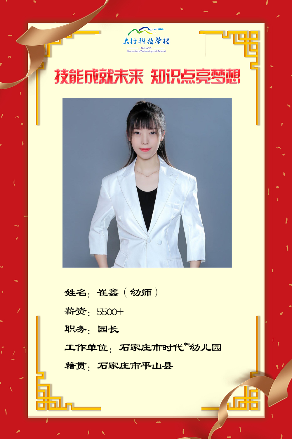 乘風(fēng)破浪，披荊斬棘丨石家莊太行科技中等專業(yè)學(xué)?！熬蜆I(yè)之星”名單公布！