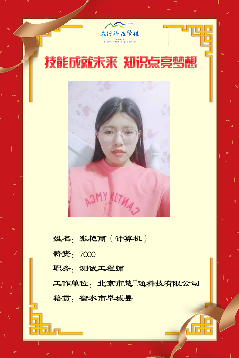乘風(fēng)破浪，披荊斬棘丨石家莊太行科技中等專業(yè)學(xué)?！熬蜆I(yè)之星”名單公布！