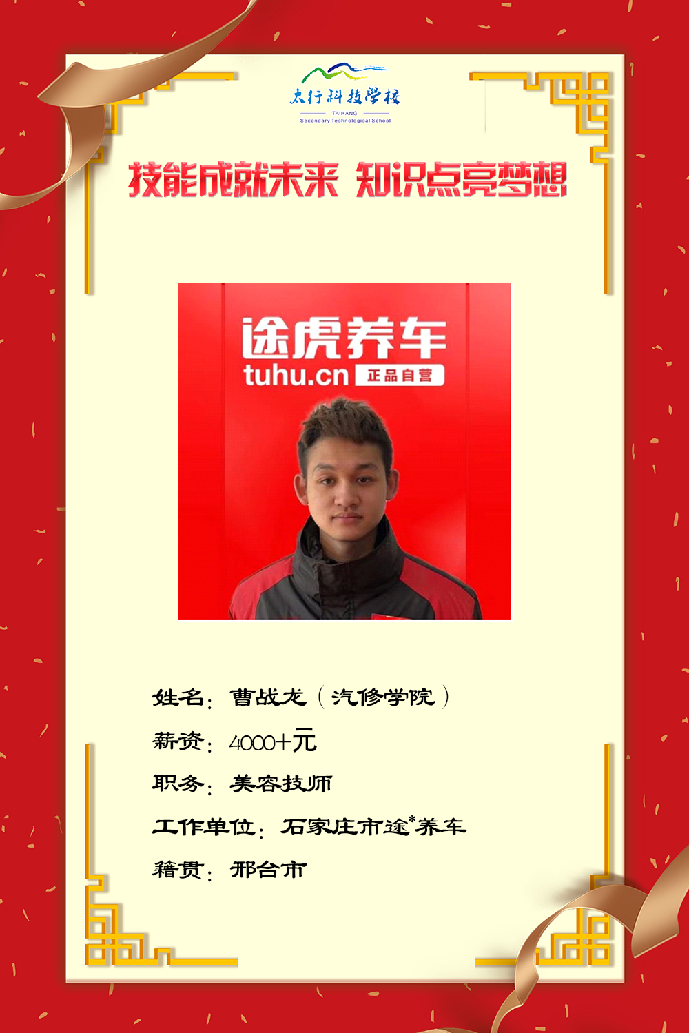 乘風(fēng)破浪，披荊斬棘丨石家莊太行科技中等專業(yè)學(xué)?！熬蜆I(yè)之星”名單公布！